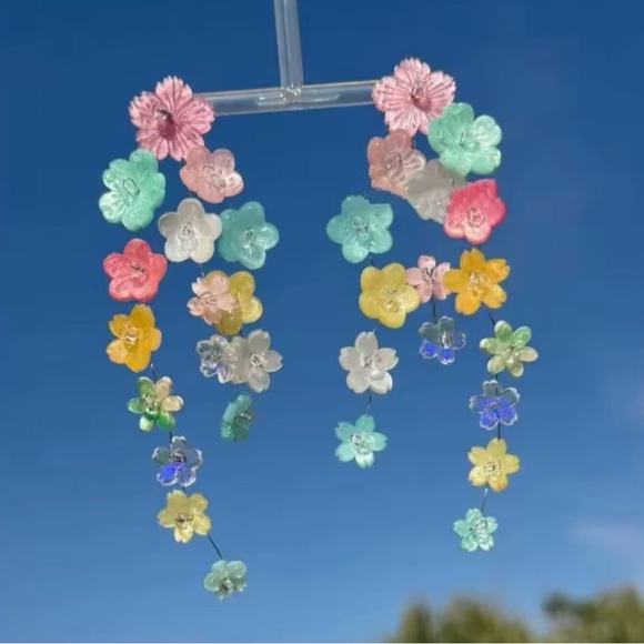 Colorful  Floral Drop Earrings Candy earrings - Picture 2 of 4